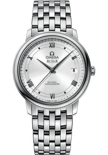 Omega De Ville Prestige Co-Axial Watch - 36.8 mm Steel Case - White Dial - 424.10.37.20.04.001 - Luxury Time NYC