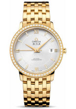 Load image into Gallery viewer, Omega De Ville Prestige Co-Axial Watch - 36.8 mm Yellow Gold Case - Diamond Bezel - Silver Diamond Dial - 424.55.37.20.52.002 - Luxury Time NYC