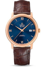 Load image into Gallery viewer, Omega De Ville Prestige Co-Axial Watch - 39.5 mm Red Gold Case - Blue Dial - Brown Leather Strap - 424.53.40.20.03.002 - Luxury Time NYC