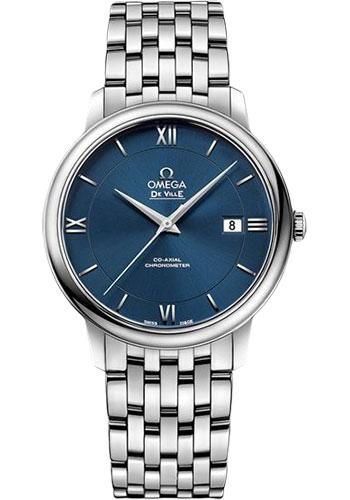 Omega De Ville Prestige Co-Axial Watch - 39.5 mm Steel Case - Blue Dial - 424.10.40.20.03.001 - Luxury Time NYC