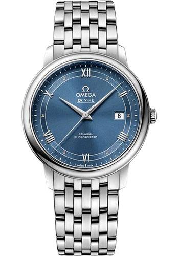 Omega De Ville Prestige Co-Axial Watch - 39.5 mm Steel Case - Blue Dial - 424.10.40.20.03.002 - Luxury Time NYC