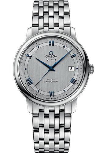 Omega De Ville Prestige Co-Axial Watch - 39.5 mm Steel Case - Rhodium-Silvery Dial - 424.10.40.20.02.001 - Luxury Time NYC