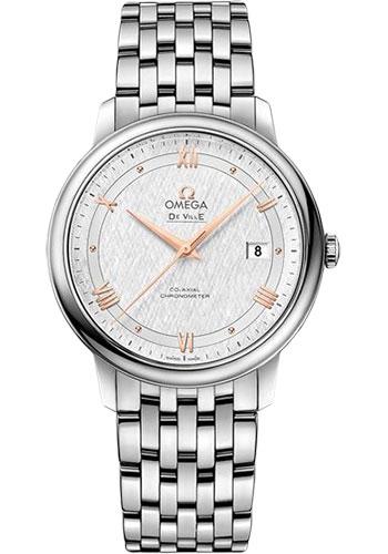 Omega De Ville Prestige Co-Axial Watch - 39.5 mm Steel Case - White Silvery Dial - 424.10.40.20.02.004 - Luxury Time NYC