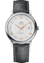 Load image into Gallery viewer, Omega De Ville Prestige Co-Axial Watch - 39.5 mm Steel Case - White Silvery Dial - Grey Leather Strap - 424.13.40.20.02.005 - Luxury Time NYC