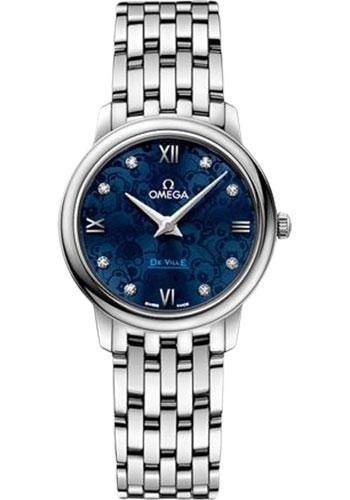 Omega De Ville Prestige Quartz Orbis Watch - 27.4 mm Steel Case - Blue Dial - 424.10.27.60.53.003 - Luxury Time NYC