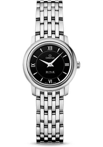 Omega De Ville Prestige Quartz Watch - 24.4 mm Steel Case - Black Dial - 424.10.24.60.01.001 - Luxury Time NYC