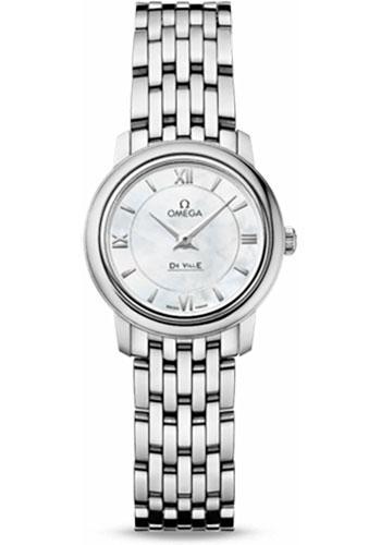 Omega De Ville Prestige Quartz Watch - 24.4 mm Steel Case - Mother-Of-Pearl Dial - 424.10.24.60.05.001 - Luxury Time NYC