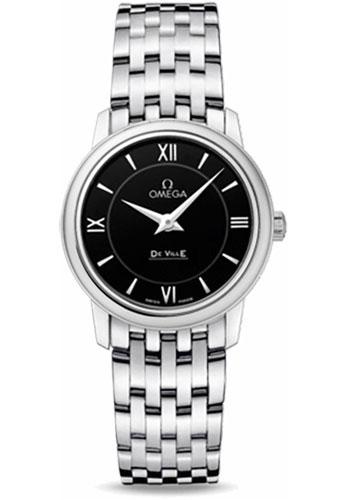 Omega De Ville Prestige Quartz Watch - 27.4 mm Steel Case - Black Dial - 424.10.27.60.01.001 - Luxury Time NYC