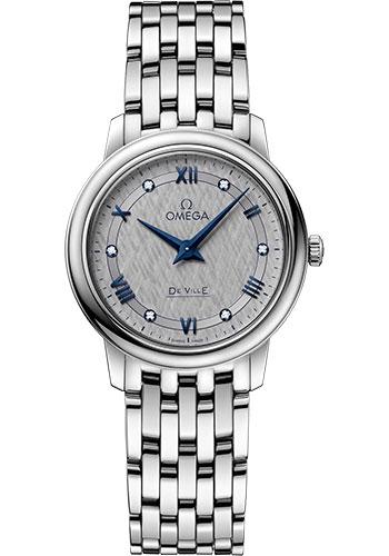 Omega De Ville Prestige Quartz Watch - 27.4 mm Steel Case - Grey Dial - 424.10.27.60.56.002 - Luxury Time NYC