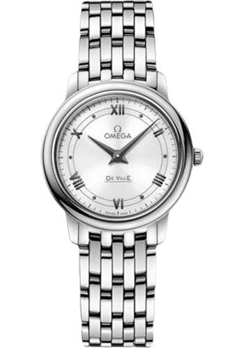 Omega De Ville Prestige Quartz Watch - 27.4 mm Steel Case - White Dial - 424.10.27.60.04.001 - Luxury Time NYC