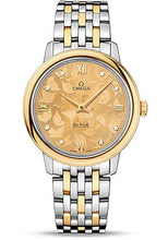 Load image into Gallery viewer, Omega De Ville Prestige Quartz Watch - 32.7 mm Steel Case - Yellow Gold Bezel - Champagne Diamond Dial - Steel And Yellow Gold Bracelet - 424.20.33.60.58.001 - Luxury Time NYC