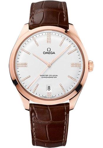 Omega De Ville Tresor Master Co-Axial Limited Edition of 88 Watch - 40 mm Sedna Gold Case - Domed -Silver Dial - Brown Leather Strap - 432.53.40.21.52.002 - Luxury Time NYC