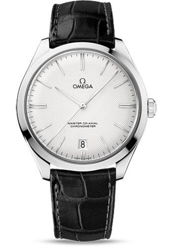 Omega De Ville Tresor Omega Master Co-Axial Watch - 40 mm White Gold Case - Silvery Dial - Black Leather Strap - 432.53.40.21.02.004 - Luxury Time NYC