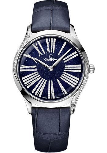 Omega De Ville Tresor Quartz - 36 mm Canopus Gold Case - Bold Blue Dial - Blue Leather Strap - 428.58.36.60.53.001 - Luxury Time NYC