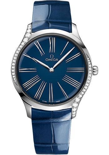 Omega De Ville Tresor Quartz - 39 mm Steel Case - Blue Opaline Pvd Dial - Blue Leather Strap - 428.18.39.60.03.001 - Luxury Time NYC