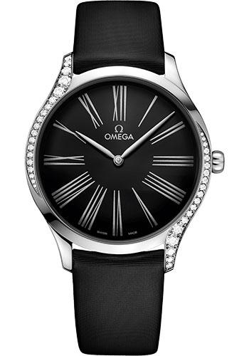 Omega De Ville Tresor Quartz Watch - 39 mm Steel Case - Black Dial - Black Fabric Strap - 428.17.39.60.01.001 - Luxury Time NYC