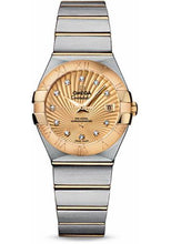 Load image into Gallery viewer, Omega Ladies Constellation Chronometer Watch - 27 mm Brushed Steel And Yellow Gold Case - Champagne Supernova Diamond Dial - 123.20.27.20.58.001 - Luxury Time NYC