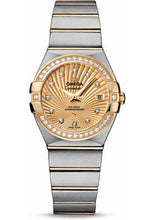 Load image into Gallery viewer, Omega Ladies Constellation Chronometer Watch - 27 mm Brushed Steel And Yellow Gold Case - Diamond Bezel - Champagne Supernova Diamond Dial - 123.25.27.20.58.001 - Luxury Time NYC
