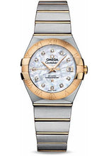 Load image into Gallery viewer, Omega Ladies Constellation Chronometer Watch - 27 mm Brushed Steel And Yellow Gold Case - Mother-Of-Pearl Diamond Dial - 123.20.27.20.55.003 - Luxury Time NYC
