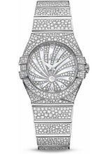 Load image into Gallery viewer, Omega Ladies Constellation Luxury Edition Watch - 24 mm White Gold Case - Snow-Set Diamond Bezel - Mother-Of-Pearl Diamond Dial - 123.55.24.60.55.010 - Luxury Time NYC