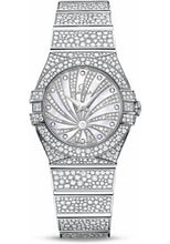 Load image into Gallery viewer, Omega Ladies Constellation Luxury Edition Watch - 27 mm White Gold Case - Snow-Set Diamond Bezel - Mother-Of-Pearl Diamond Dial - 123.55.27.60.55.010 - Luxury Time NYC