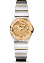 Load image into Gallery viewer, Omega Ladies Constellation Polished Quartz Watch - 24 mm Polished Steel And Yellow Gold Case - Champagne Diamond Dial - Steel And Yellow Gold Bracelet - 123.20.24.60.58.002 - Luxury Time NYC