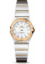 Load image into Gallery viewer, Omega Ladies Constellation Polished Quartz Watch - 24 mm Polished Steel And Yellow Gold Case - Mother-Of-Pearl Dial - Steel And Yellow Gold Bracelet - 123.20.24.60.05.004 - Luxury Time NYC