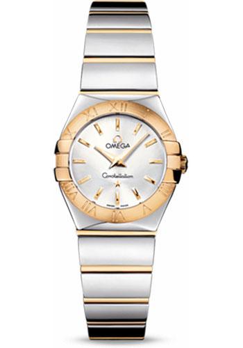 Omega Ladies Constellation Polished Quartz Watch - 24 mm Polished Steel And Yellow Gold Case - Silver Dial - Steel And Yellow Gold Bracelet - 123.20.24.60.02.004 - Luxury Time NYC