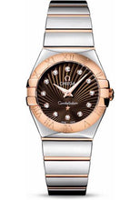Load image into Gallery viewer, Omega Ladies Constellation Polished Quartz Watch - 27 mm Polished Steel And Red Gold Case - Brown Diamond Dial - Steel And Red Gold Bracelet - 123.20.27.60.63.002 - Luxury Time NYC