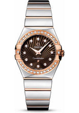 Load image into Gallery viewer, Omega Ladies Constellation Polished Quartz Watch - 27 mm Polished Steel And Red Gold Case - Diamond Bezel - Brown Diamond Dial - Steel And Red Gold Bracelet - 123.25.27.60.63.002 - Luxury Time NYC
