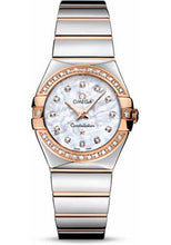 Load image into Gallery viewer, Omega Ladies Constellation Polished Quartz Watch - 27 mm Polished Steel And Red Gold Case - Diamond Bezel - Mother-Of-Pearl Diamond Dial - Steel And Red Gold Bracelet - 123.25.27.60.55.005 - Luxury Time NYC