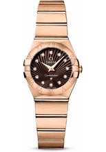 Load image into Gallery viewer, Omega Ladies Constellation Quartz Watch - 24 mm Brushed Red Gold Case - Brown Diamond Dial - 123.50.24.60.63.001 - Luxury Time NYC