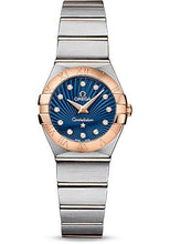 Load image into Gallery viewer, Omega Ladies Constellation Quartz Watch - 24 mm Brushed Steel And Red Gold Case - Blue Supernova Diamond Dial - 123.20.24.60.53.001 - Luxury Time NYC