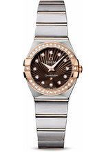 Load image into Gallery viewer, Omega Ladies Constellation Quartz Watch - 24 mm Brushed Steel And Red Gold Case - Diamond Bezel - Brown Diamond Dial - 123.25.24.60.63.001 - Luxury Time NYC