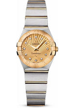 Load image into Gallery viewer, Omega Ladies Constellation Quartz Watch - 24 mm Brushed Steel And Yellow Gold Case - Champagne Diamond Dial - 123.20.24.60.58.001 - Luxury Time NYC