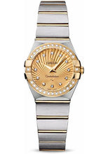 Load image into Gallery viewer, Omega Ladies Constellation Quartz Watch - 24 mm Brushed Steel And Yellow Gold Case - Diamond Bezel - Champagne Diamond Dial - 123.25.24.60.58.001 - Luxury Time NYC