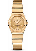 Load image into Gallery viewer, Omega Ladies Constellation Quartz Watch - 24 mm Brushed Yellow Gold Case - Champagne Dial - 123.50.24.60.08.001 - Luxury Time NYC