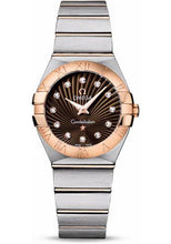 Load image into Gallery viewer, Omega Ladies Constellation Quartz Watch - 27 mm Brushed Steel And Red Gold Case - Brown Diamond Dial - 123.20.27.60.63.001 - Luxury Time NYC