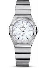 Load image into Gallery viewer, Omega Ladies Constellation Quartz Watch - 27 mm Brushed Steel Case - Mother-Of-Pearl Dial - 123.10.27.60.05.001 - Luxury Time NYC