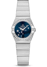 Load image into Gallery viewer, Omega Ladies Constellation Star ORBIS Collection Watch - 24 mm Brushed Steel Case - Diamond Bezel - Blue Dial - 123.15.24.60.03.001 - Luxury Time NYC