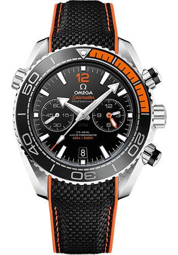 Omega Planet Ocean 600 M Omega Co-axial Master Chronometer Chronograph Watch - 45.5 mm Steel Case - Unidirectional Black Ceramic Bezel - Black Ceramic Dial - Black Structured Rubber Strap - 215.32.46.51.01.001 - Luxury Time NYC