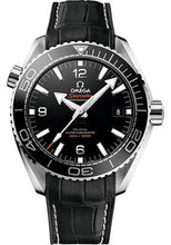 Load image into Gallery viewer, Omega Planet Ocean 600 M Omega Co-axial Master Chronometer Watch - 43.5 mm Steel Case - Unidirectional Black Ceramic Bezel - Black Ceramic Dial - Black Leather Strap - 215.33.44.21.01.001 - Luxury Time NYC