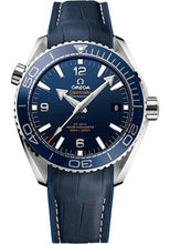 Load image into Gallery viewer, Omega Planet Ocean 600 M Omega Co-axial Master Chronometer Watch - 43.5 mm Steel Case - Unidirectional Blue Ceramic Bezel - Blue Ceramic Dial - Blue Leather Strap - 215.33.44.21.03.001 - Luxury Time NYC