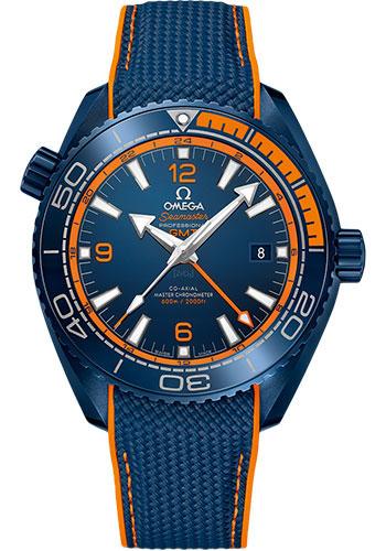 Omega Planet Ocean 600M Co-Axial Master Chronometer GMT Watch - 45.5 mm Blue Ceramic Case - Unidirectional Blue Ceramic Bezel - Blue Ceramic Dial - Blue Rubber Strap - 215.92.46.22.03.001 - Luxury Time NYC