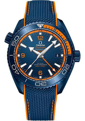 Omega Planet Ocean 600M Co-Axial Master Chronometer GMT Watch - 45.5 mm Blue Ceramic Case - Unidirectional Blue Ceramic Bezel - Blue Ceramic Dial - Blue Rubber Strap - 215.92.46.22.03.001 - Luxury Time NYC