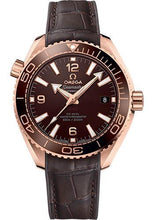 Load image into Gallery viewer, Omega Planet Ocean 600M Co-Axial Master Chronometer Watch - 39.5 mm Sedna Gold Case - Unidirectional Brown Cermaic Bezel - Chocolate Brown Dial - Brown Leather Strap - 215.63.40.20.13.001 - Luxury Time NYC