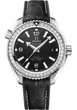 Load image into Gallery viewer, Omega Planet Ocean 600M Co-Axial Master Chronometer Watch - 39.5 mm Steel Case - Unidirectional Diamond Bezel - Black Dial - Black Leather Strap - 215.18.40.20.01.001 - Luxury Time NYC