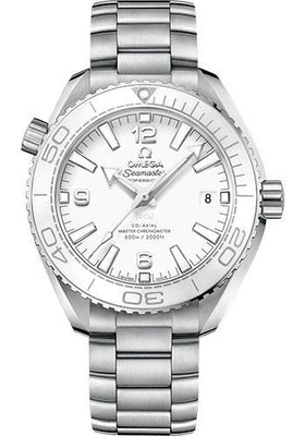 Omega Planet Ocean 600M Co-Axial Master Chronometer Watch - 39.5 mm Steel Case - Unidirectional White Cermaic Bezel - White Dial - 215.30.40.20.04.001 - Luxury Time NYC