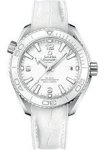 Load image into Gallery viewer, Omega Planet Ocean 600M Co-Axial Master Chronometer Watch - 39.5 mm Steel Case - Unidirectional White Cermaic Bezel - White Dial - White Leather Strap - 215.33.40.20.04.001 - Luxury Time NYC