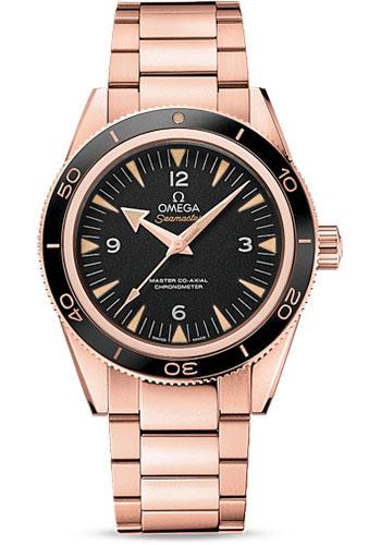 Omega Seamaster 300 Omega Master Co-Axial Watch - 41 mm Brushed And Polished Sedna Gold Case - Unidirectional Sedna Gold Bezel - Black Dial - 233.60.41.21.01.001 - Luxury Time NYC